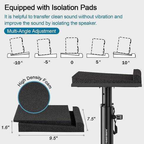 Vondynote Studio Monitor Stands Clamp Speaker Stands with Isolation Pads in Kuwait