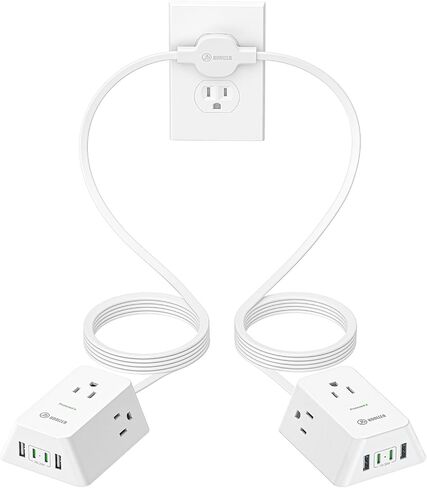 12FT Twin Flat Extension Cord USB C 20W,Split Extension Cord Flat Wall Plug in Kuwait