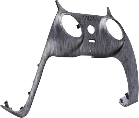eXtremeRate Brushed Silver Decorative Trim Shell Compatible with p s 5 Controller, Soft Touch DIY Replacement Clip Shell, Custom Plates Cover Compatible with p s 5 Controller with Accent Rings in Saudi Arabia