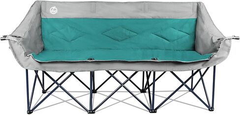 Northroad 3 Person Camping Chair Oversized 900 Lbs Outdoor Lawn Loveseat Chair Padded Folding Chairs for Adults Heavy Duty Soccer Chair w/Cup & Wine Glass Holder for Outside Picnic, Beach, Sports in Kuwait