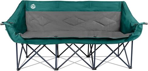 Northroad 3 Person Camping Chair Oversized 900 Lbs Outdoor Lawn Loveseat Chair Padded Folding Chairs for Adults Heavy Duty Soccer Chair w/Cup & Wine Glass Holder for Outside Picnic, Beach, Sports in Saudi Arabia