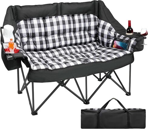 Suteck Double Camping Chair, Oversized Thicker Camp Couch w/2 in 1 Pockets in Kuwait
