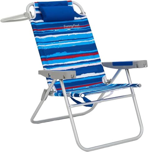 SUNNYFEEL Folding Beach Chair for Adults, High Back 5-Position Reclining in Kuwait