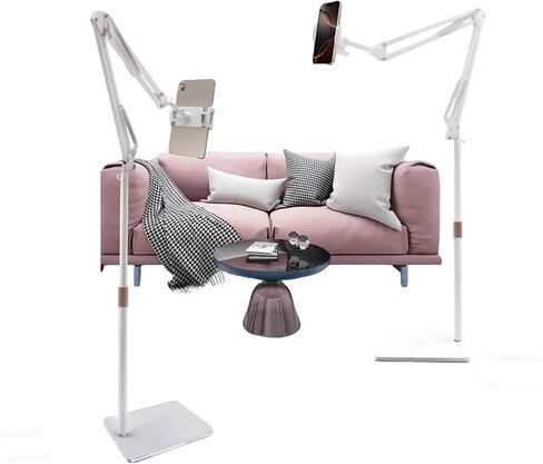 Tablet Floor Stand,360°Adjustable Height Stretchable Arm Swivel Dual Holder in Kuwait