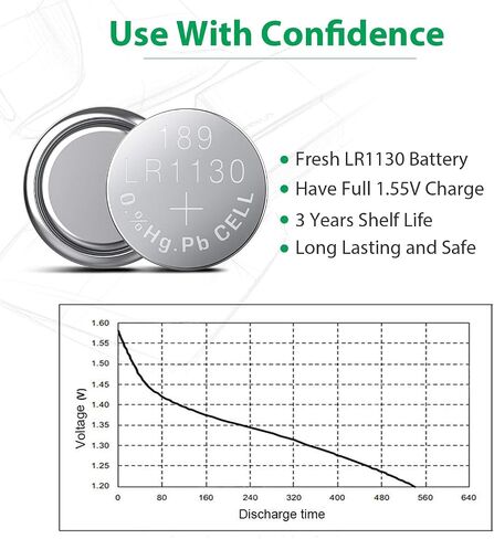 LiCB 10 Pack LR1130 AG10 Battery 1.5V Long-Lasting Alkaline Button Cell Batteries in Kuwait