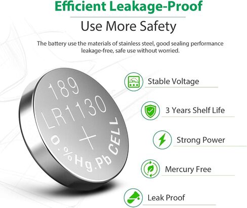 LiCB 10 Pack LR1130 AG10 Battery 1.5V Long-Lasting Alkaline Button Cell Batteries in Kuwait