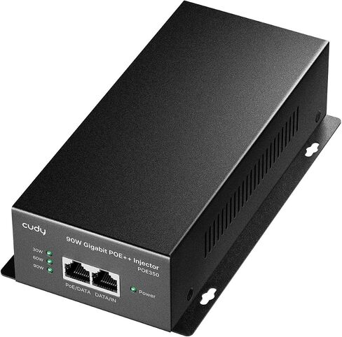 Cudy 90 Watts Gigabit PoE++ Injector, 1000Mbps PoE Adapter, 90W Power Budget, PoE++ Adapter, IEEE 802.3af / 802.3at/802.3bt Compliant, 54V, Metal Housing, POE350 (Pack of 2) in Saudi Arabia