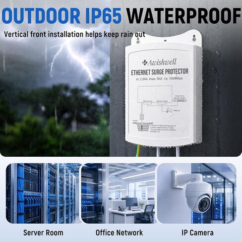 Outdoor Waterproof Ethernet Surge Protector PoE, Gigabit Lightning Arrester in Kuwait