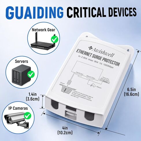Outdoor Waterproof Ethernet Surge Protector PoE, Gigabit Lightning Arrester in Kuwait
