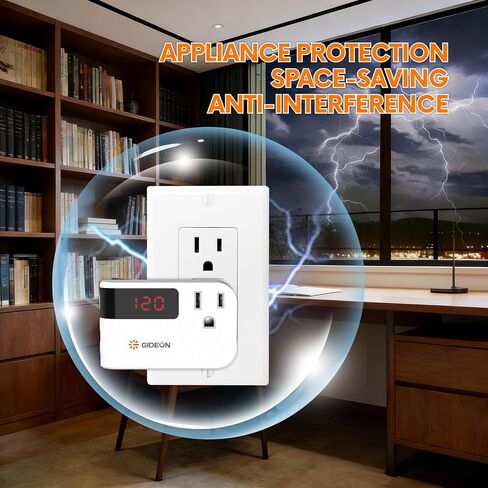 GIDEON Refrigerator Surge Protector, Single Outlet Surge Protector with Digital Display, 900J Over/Under Voltage Protection for Fridge Air Conditioner TV & Appliances, 120V 15A 1800W in Kuwait