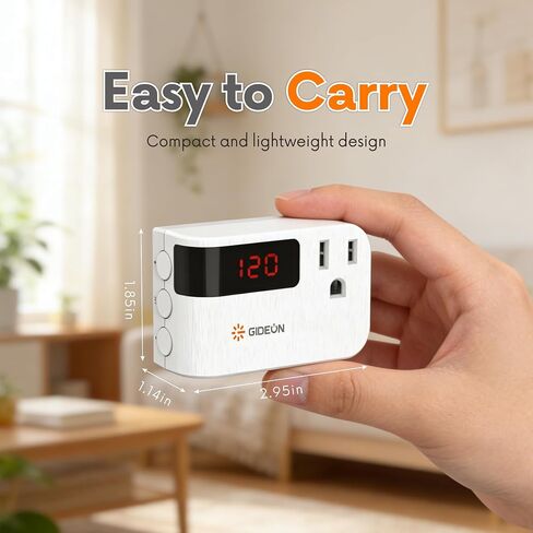 GIDEON Refrigerator Surge Protector, Single Outlet Surge Protector with Digital Display, 900J Over/Under Voltage Protection for Fridge Air Conditioner TV & Appliances, 120V 15A 1800W in Kuwait