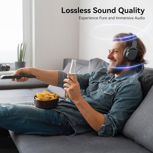 Dytole Wireless Headphones for TV, TV Headphones Wireless for Seniors, Versatile Charging Dock with Transmitter, Instant Audio Sync, 65-Hour Battery Life, Ideal Gift for Parents & Seniors in Saudi Arabia