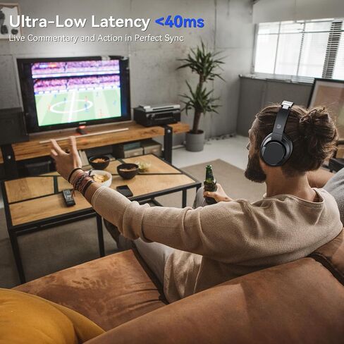 Dytole Wireless Headphones for TV, TV Headphones Wireless for Seniors, Versatile Charging Dock with Transmitter, Instant Audio Sync, 65-Hour Battery Life, Ideal Gift for Parents & Seniors in Saudi Arabia