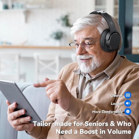 Dytole Wireless Headphones for TV, TV Headphones Wireless for Seniors, Versatile Charging Dock with Transmitter, Instant Audio Sync, 65-Hour Battery Life, Ideal Gift for Parents & Seniors in Saudi Arabia