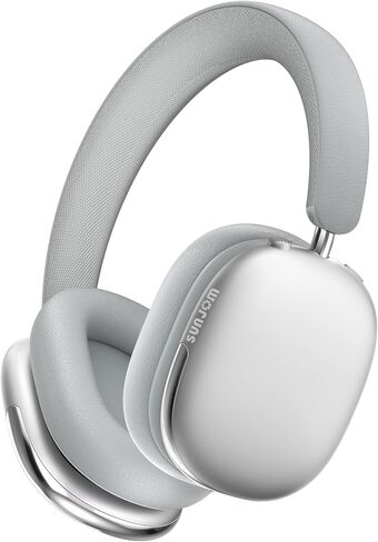 Freepods Over-Ear Bluetooth Headphones with Mic,120 Hour Playtime Active Noise Cancelling,Hi-Res Audio,Wireless ANC Headset, Android Compatible - Silver in Kuwait