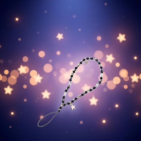 Black Five-Pointed Star Pendant Beaded Phones Chain, Cute Phone Charms Beaded Phones Strap Romantic Mobile Phone Strap Detachable Lanyard, Décor, Cell Phones Charms in Kuwait