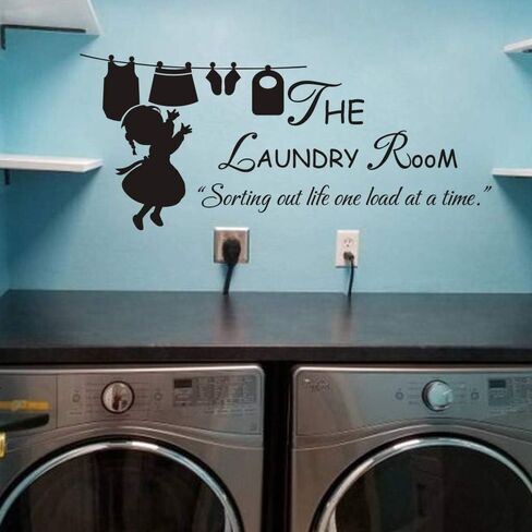 Laundry Room Sign Decals Peel and Stick Wall Lettering Vinyl Art Stickers for Decor in Kuwait