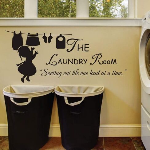 Laundry Room Sign Decals Peel and Stick Wall Lettering Vinyl Art Stickers for Decor in Kuwait