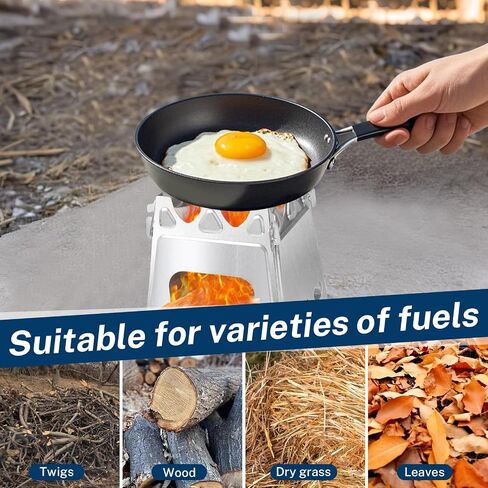 Folding Wood Burning Stove, Outdoor Portable Camping Stove, Wood Backpacking Stove, Stainless Steel Hiking Stove for BBQ Picnic in Kuwait