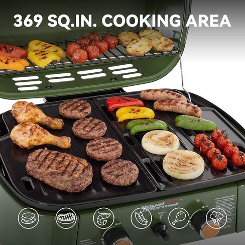 GT2008L Portable 2-Burner Gas Grill Olive Green in Kuwait
