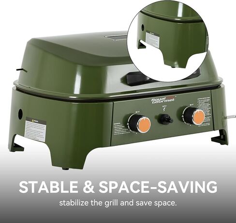 GT2008L Portable 2-Burner Gas Grill Olive Green in Kuwait