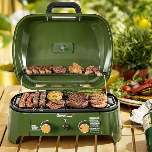 GT2008L Portable 2-Burner Gas Grill Olive Green in Kuwait