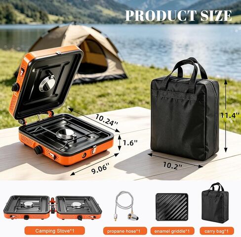 GGC 2 Burner Portable Camping Stove 5-Piece Kit for Camping in Kuwait
