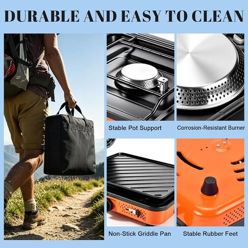 GGC 2 Burner Portable Camping Stove 5-Piece Kit for Camping in Kuwait