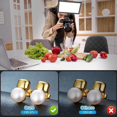 15W LED Video Lighting Kit, 9" Camera Light with 5000mAh Battery in Kuwait