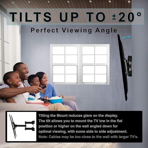 Cheetah Articulating Dual Arms TV Wall Mount for 32-65 Inch TVs, 115lbs VESA 400x400mm, 16" Studs, New TVs up to 83", Low Profile & Extends 14", Full Motion Tilt Swivel Bracket & 10 ft HDMI Cable in Kuwait