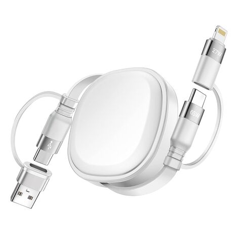 Minlu 5 in 1 Retractable Cable,Multi Charging Cord for Multiple Devices (2, Black, 4Ft) in Kuwait