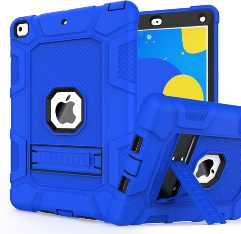 for iPad 6th/5th Generation Case, iPad Air 2 Case 9.7 Inch, [3-in-1] Heavy Duty Shockproof Rugged Protective Cover with Kickstand for A1893 A1954 A1822 A1823 A1566 A1567, Black in Kuwait