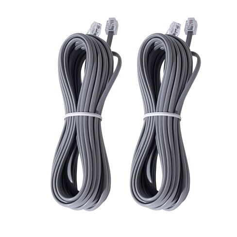 Phone Extension Cord 15 FT Long Phone Cable Line Wire, with Standard RJ11 6P4C Plugs， Grey- 2 Pack in Kuwait