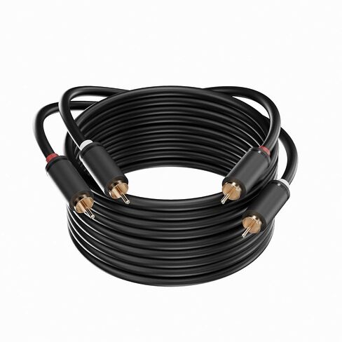 2 Pack RCA Cable，5FT，Black，2 RCA Male to 2 RCA Male Stereo Audio Cable for Home Theater, HDTV, Gaming Consoles, Hi-Fi Systems in Kuwait
