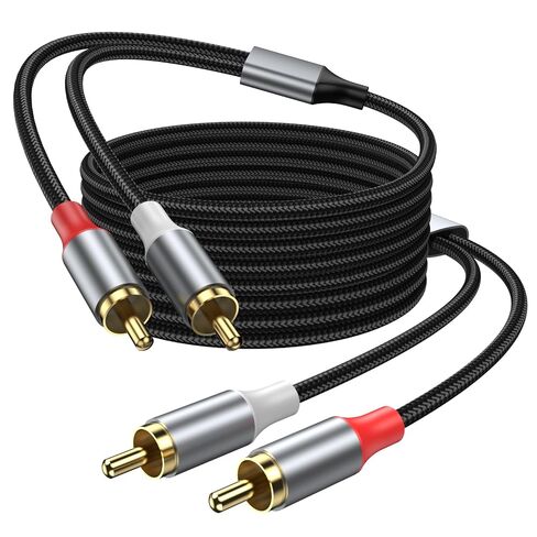 2RCA Audio Cable 3.3FT, 2RCA Male to 2RCA Male Stereo Audio RCA Cables, Hi Fi Stereo Cord with Gold Plated Connectors for Home Theater, Subwoofer, Amplifier, Receiver, Speaker. in Kuwait