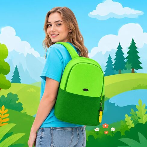 Green Anime Cosplay Backpack Medium Unisex Costume Accessories Bag Fantasy Explorer Dress-Up Accessory for Halloween Christmas Everday Use in Kuwait