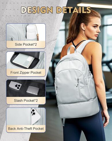 Gym Backpack for Women Men, Lightweight Gym Bag with Shoe Compartment, Waterproof Backpack Sports Essentials with Wet Pocket for Fitness Yoga Sports, Blue in Kuwait