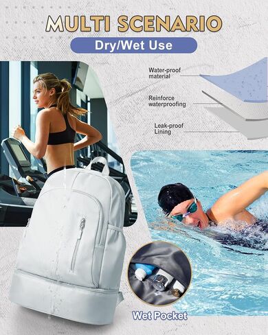 Gym Backpack for Women Men, Lightweight Gym Bag with Shoe Compartment, Waterproof Backpack Sports Essentials with Wet Pocket for Fitness Yoga Sports, Blue in Kuwait
