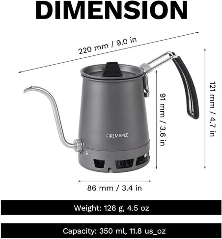 Fire-Maple Petrel Foldable Pour-Over Coffee Kettle 350ml Gooseneck Tea Pot in Kuwait