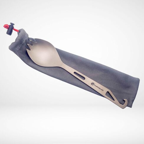 FlipFuel Titanium Spork – Ultralight Backpacking & Camping Utensil, Reusable Travel & EDC Spork with Multi-Function Hook in Saudi Arabia