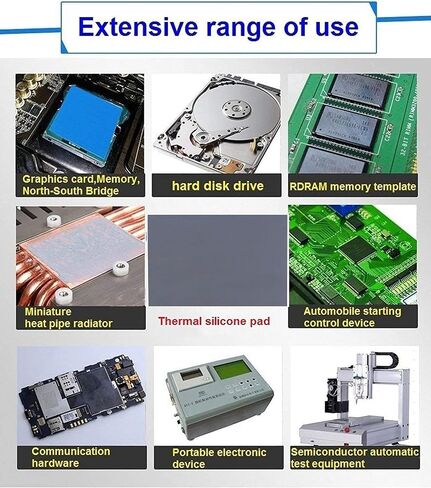 Thermal Pad 12.8 W/mK, 85x45x1.5mm, Non Conductive Silicone Thermal Pads for Laptop Heatsink/GPU/CPU/LED Cooler (1.5mm) in Kuwait
