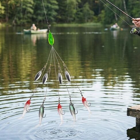 Umbrella Rig Fishing, Umbrella Rigs for Stripers,7 Lure Attachments，Fishing Lures for Saltwater and Freshwater Fishing in Kuwait