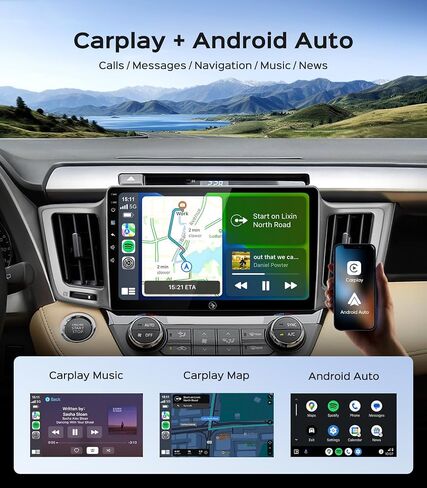 Car Radio Stereo for Toyota RAV4 2013 2014 2015 2016 2017 2018,10.2 Inch IPS HD Touch Screen Car Radio Wireless CarPlay Android Auto/GPS/FM/SWC/Bluetooth 1080P Backup Camera (2G+64G) in Saudi Arabia