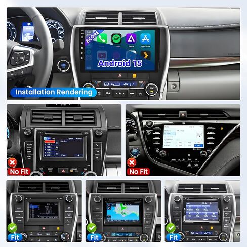8 Core Car Radio for Toyota Camry 2015 2016 2017 - Upgrade Car Stereo 5GWIFI with Wireless CarPlay Android Auto Bluetooth5.0 AM/FM SWC GPS Navigation Backup Camera in Kuwait
