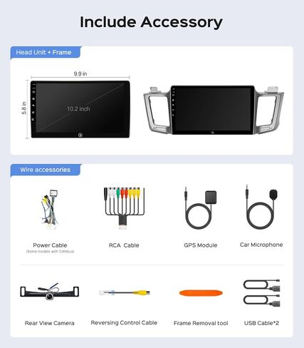 Car Radio Stereo for Toyota RAV4 2013 2014 2015 2016 2017 2018,10.2 Inch IPS HD Touch Screen Car Radio Wireless CarPlay Android Auto/GPS/FM/SWC/Bluetooth 1080P Backup Camera (2G+64G) in Saudi Arabia