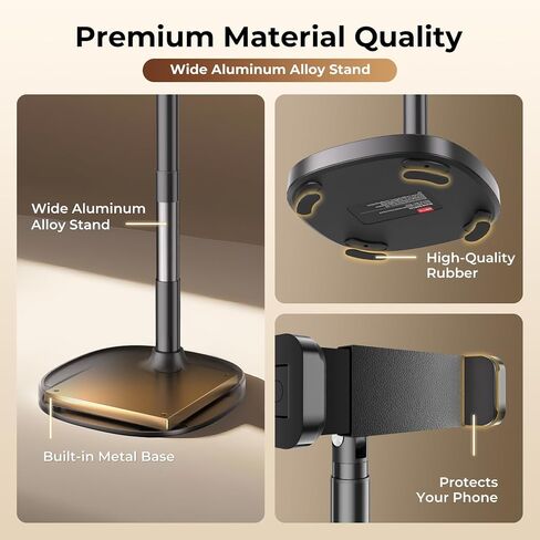 Desktop Phone Stand, Adjustable Height & Angle Holder - Night Black in Kuwait
