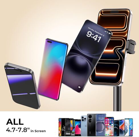 Desktop Phone Stand, Adjustable Height & Angle Holder - Night Black in Kuwait