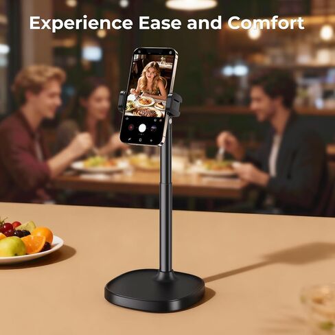 Desktop Phone Stand, Adjustable Height & Angle Holder - Night Black in Kuwait