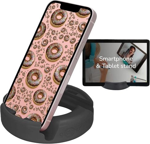 GoDonut Original – Smartphone and Tablet Stand – Compatible with Devices UP to 0.5" Thick Including Protective Cases - for use at Work, at Home, Travel and on-the-go – Black in Kuwait