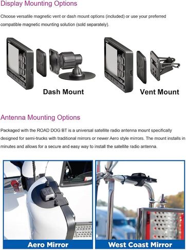 SiriusXM Road Dog BT Truck Satellite Radio Bundle with Universal Antenna Mounting Brackets (SXVRDBT1) in Kuwait